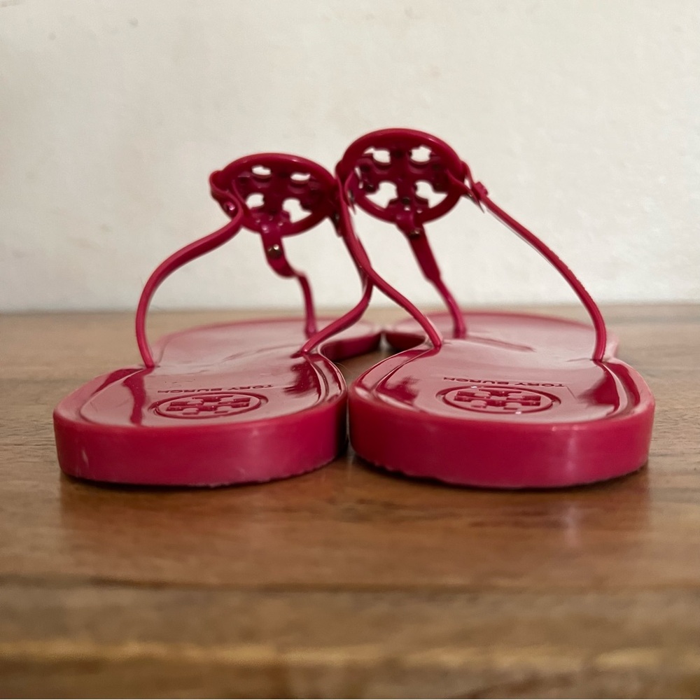 TORY BURCH MINI MILLER JELLY THONG PINK SANDAL SIZE 10 - Picture 5 of 12